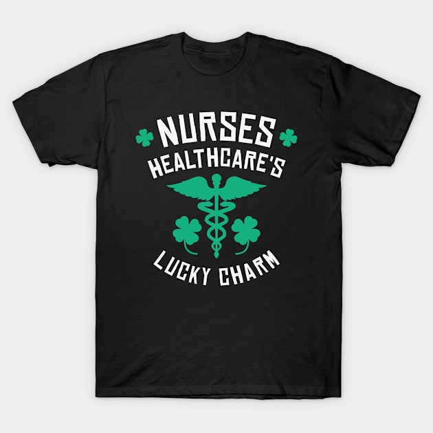 St. Patrick's Day Nurse Healthcare Clover Lucky Charm T-Shirt by Tom´s TeeStore